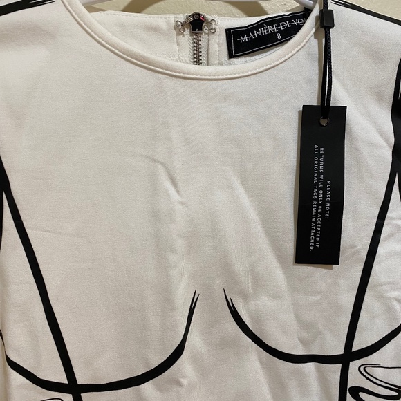 Long Sleeve Bodysuit Sketch Contour Off-White - Picture 5 of 5